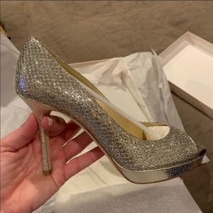 Jimmy Choo Champagne Sparkle Heels! Brand new!